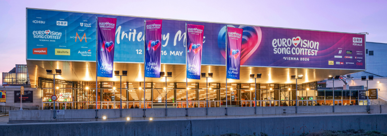 Wiener Stadthalle v Eurovision-Song-Contest-Look
