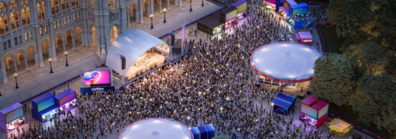 Visualisierung des Eurovision Village am Rathausplatz